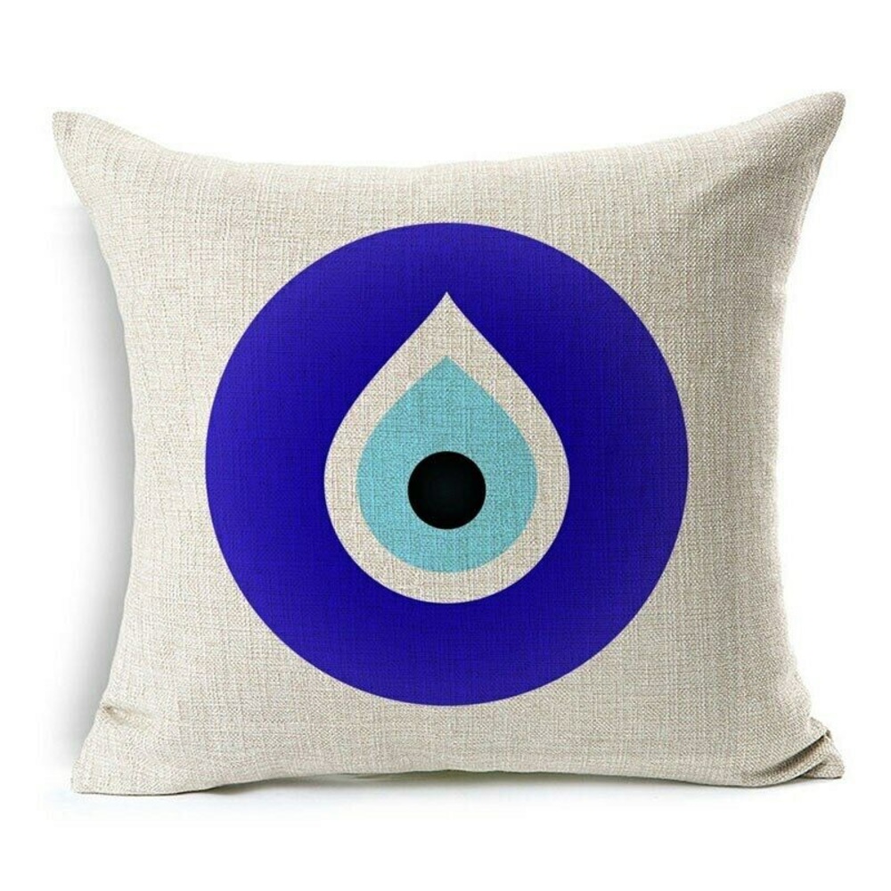 New Evil Eye pillow case cotton linen zipper
